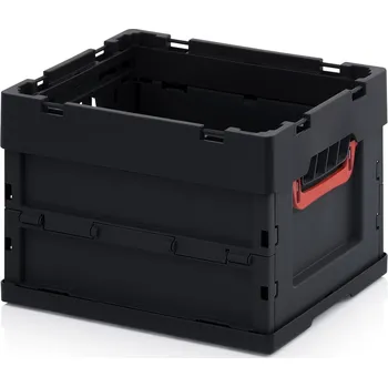 ESD skládací přepravky bez víka 40 x 30 x 27 cm - Dopravní černá - materiál: ESD PP - ESD FB 43/27