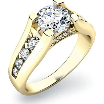 Módní doplněk Zásnubní prsten žluté zlato 585/1000 zirkon ZP-10817-ZL-ZIR velikost 45