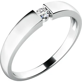 Prsten Dámský prsten bílé zlato 585/1000 přírodní diamant 0.053 ct G/SI 10771D velikost 55