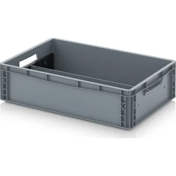 paleta Euro přepravka S podélnou dělicí stěnou 60 x 40 x 17 cm - Stříbrošedá - materiál: PP - EG GEF LT 6417