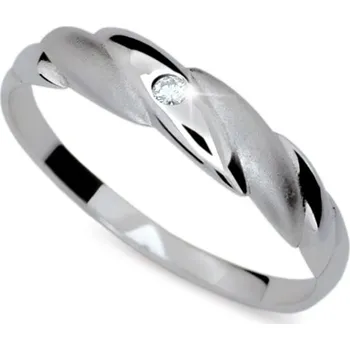 Šperk Dámský prsten bílé zlato 585/1000 přírodní diamant 0.020 ct G/SI DF1880 velikost 51