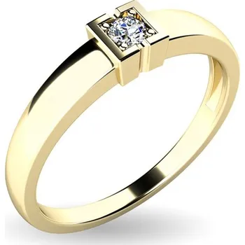 Prsten Dámský prsten žluté zlato 585/1000 přírodní diamant 0.060 ct G/SI 10936D-ZL velikost 65