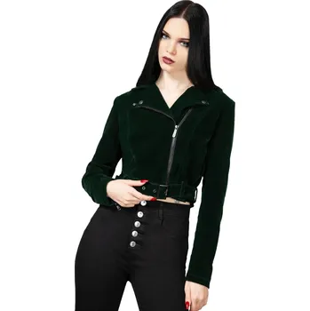Dámský bomber bunda dámská KILLSTAR - Emerald Goddess Biker - Black - XS