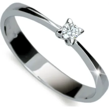 Prsten Dámský prsten bílé zlato 585/1000 přírodní diamant 0.100 ct G/SI DF1958 velikost 57