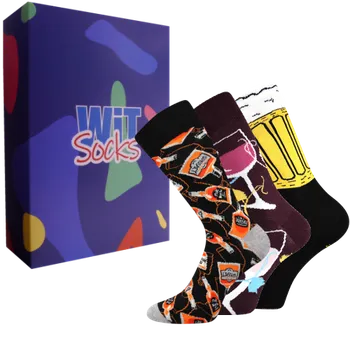 Pánské ponožky Dárkový set - Ponožky Alkoholik - velikost 43-46 (Velikost 43-46)