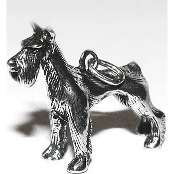 Přívěsek Stříbrný přívěsek pes knírač - P315 (Stříbrný 3D pes knírač)