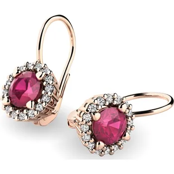 Náušnice Dámské náušnice růžové zlato 585/1000 přírodní diamant 1.00 ct G/SI 10925-CV-DIA-RUB