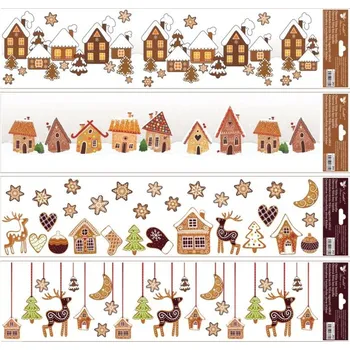 Okenní dekorace Vánoční fólie na okno, perníčky