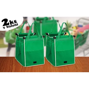 Nákupní taška TIP! Skládací taška do nákupního vozíku - 2ks v balení