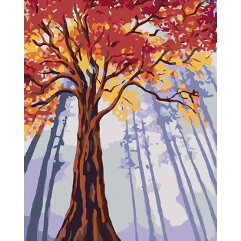 Diamondi Diamantové malování - VYSOKÝ PODZIMNÍ STROM Rozměr: 40x50 cm, Rámování: bez rámu a bez vypnutí plátna