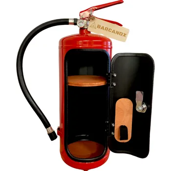 Dárkový potravinový koš Barcanox Hasící přístroj bar červený– třešňové dřevo, prázdný doprava zdarma