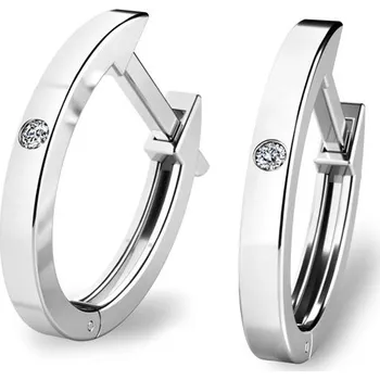 Náušnice Dámské náušnice bílé zlato 585/1000 přírodní diamant 0.009 ct G/SI oválky 10861-B-DIA