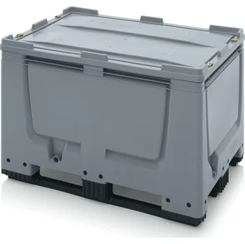 paleta Big boxy s uzamykatelným systémem SC 120 x 80 x 83 cm, 3 ližiny - Stříbrošedá - materiál: 1 A nový materiál HD-PE - BBG 1208K SC