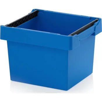 Vratné přepravky se stohovacím držadlem 40 x 30 x 27 cm - Nebeská modrá - materiál: PP - MBB 4327