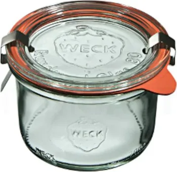 Zavařovací sklenice Weck Sturz zavařovací sklenice s víčkem 200 ml 12 ks + těsnící guma + nerezové sponky