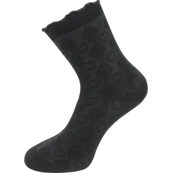 Dámské ponožky Dámské ponožky se strukturou srdce NZ695, varianta B - černé barvy 9001718-2 Velikost ponožek: 35-38