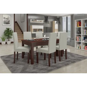 Jídelní set Nábytek PEGAS s.r.o. Sada stolu s židlemi RODOS 56 Tmavý ořech