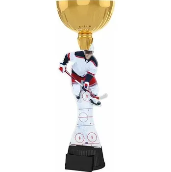 Akrylátová trofej s kalichem - hokej - Barva: Zlatá Text: Žádný Výška: 28,5cm