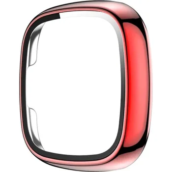 VSECHNONAMOBIL 43178 Plastový kryt s ochranným sklem pro Fitbit Versa 3 / Fitbit Sense červený