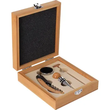 Stojan na víno Bambusová sada příslušenství na víno