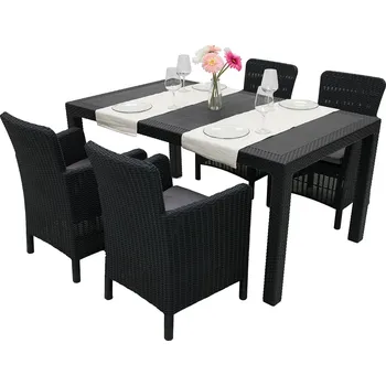 Jídelní set DEOKORK Zahradní ratanová sestava DANTE 1+4 (antracit)