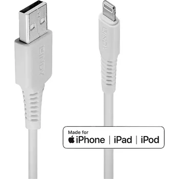 Mobilní telefon LINDY USB kabel USB 2.0 USB-A zástrčka, Apple Lightning konektor 0.50 m bílá 31325