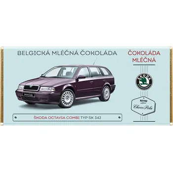 Čokoláda Čokoláda RETRO 100g Škoda Octavia Combi - mléčná (Belgická čokoláda - 32% obsah kakaa)