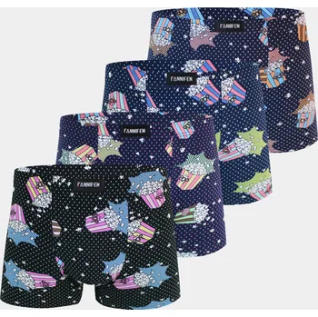Boxerky FANNIFEN Panské bavlněné boxerky POPCORN G593 4ks v balení Velikost: 2XL