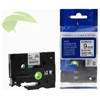 Pásek do tiskárny TONERSYP páska pro Brother TZe-FX221, 9mm x 8m, flexibilní, černý tisk / bílý podklad