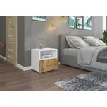 Nábytek PEGAS s.r.o. Noční stolek se zásuvkou EMI White+Oak Wotan