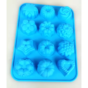 Silikonová forma - květy 12 ks