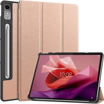 Pouzdro na tablet VSECHNONAMOBIL 64801 LEATHER PRO Zaklápěcí kryt pro Lenovo Tab P12 růžovozlatý