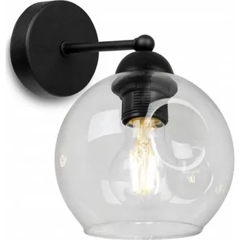 Nástěnné svítidlo Light for home - Nástěnné svítidlo se stínidlem z foukaného skla RIO 2336/K, E27, Černá