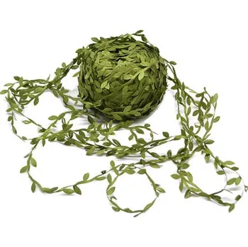 umělá květina Lístky ve stuze - zelené, umělé hedvábí, dekorace
