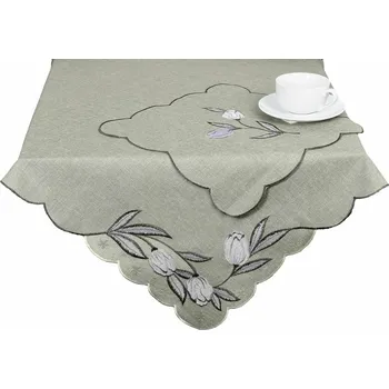 Stolování Ubrus celoroční, Šedé tulipány, šedý