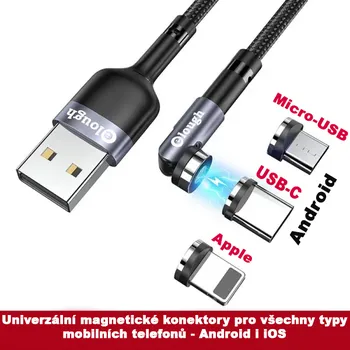 3v1 otočný magnetický USB kabel