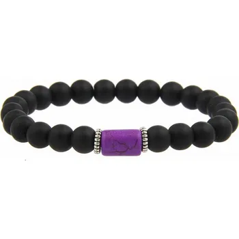 Náramek Achátový náramek s magnezitem, modrá