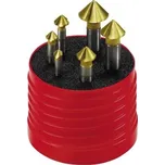 Sada záhlubníků 90° s válcovou stopkou HSS-Co5-Tin, 6-20mm (6ks)