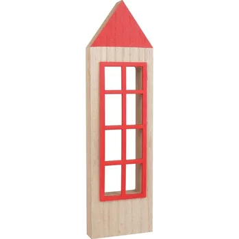 Dům s červenou okenicí dřevěný na postavení 7,5 x 28 cm