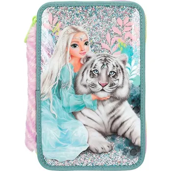 Penál Top Model Třípatrový vybavený, Víla s bílým tygrem