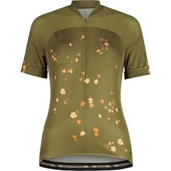 Cyklistické oblečení MALOJA Cyklistický dres s krátkým rukávem - TRECIMEM. 1/2 LADY - zelená L