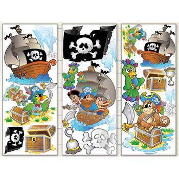 Samolepící dekorace XL dětské samolepky na zeď - Piráti 120x150