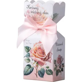 Koupelová kosmetika Mýdlo Krásný růžový den v krabičce v růžové barvě 90g