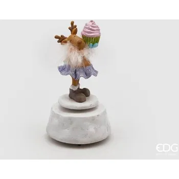 Vánoční dekorace EDG Vánoční dekorace hrací skříňka sob s cukrovím, 19cm