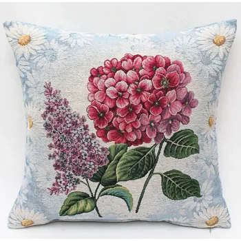 Povlak na dekorativní polštářek Dekorační povlak na polštářek RETRO HORTENZIE A ŠEŘÍK, růžová, 45x45cm