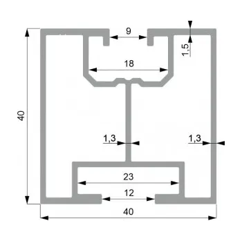 Stavební profil Al profil Solar - 40x40 Stone, spec.kámen!