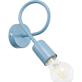 Light for home - Nástěnné moderní kovové světlo v jasné modré pastelové barvě 1001/1PN MONDO, 1xE27/60W,, 1xE27/60W, E27, Modrá