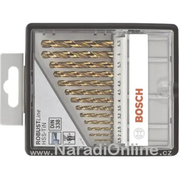Vrták sada broušených vrtáků HSS-TiN, Robust-Line, 13ks