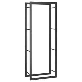 Stojan na palivové dřevo ocelový 50 x 28 x 132 cm matně černý