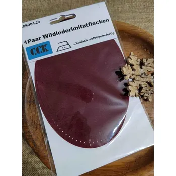 Textilní nažehlovací páska Nažehlovací záplaty semišové s perforací bordó